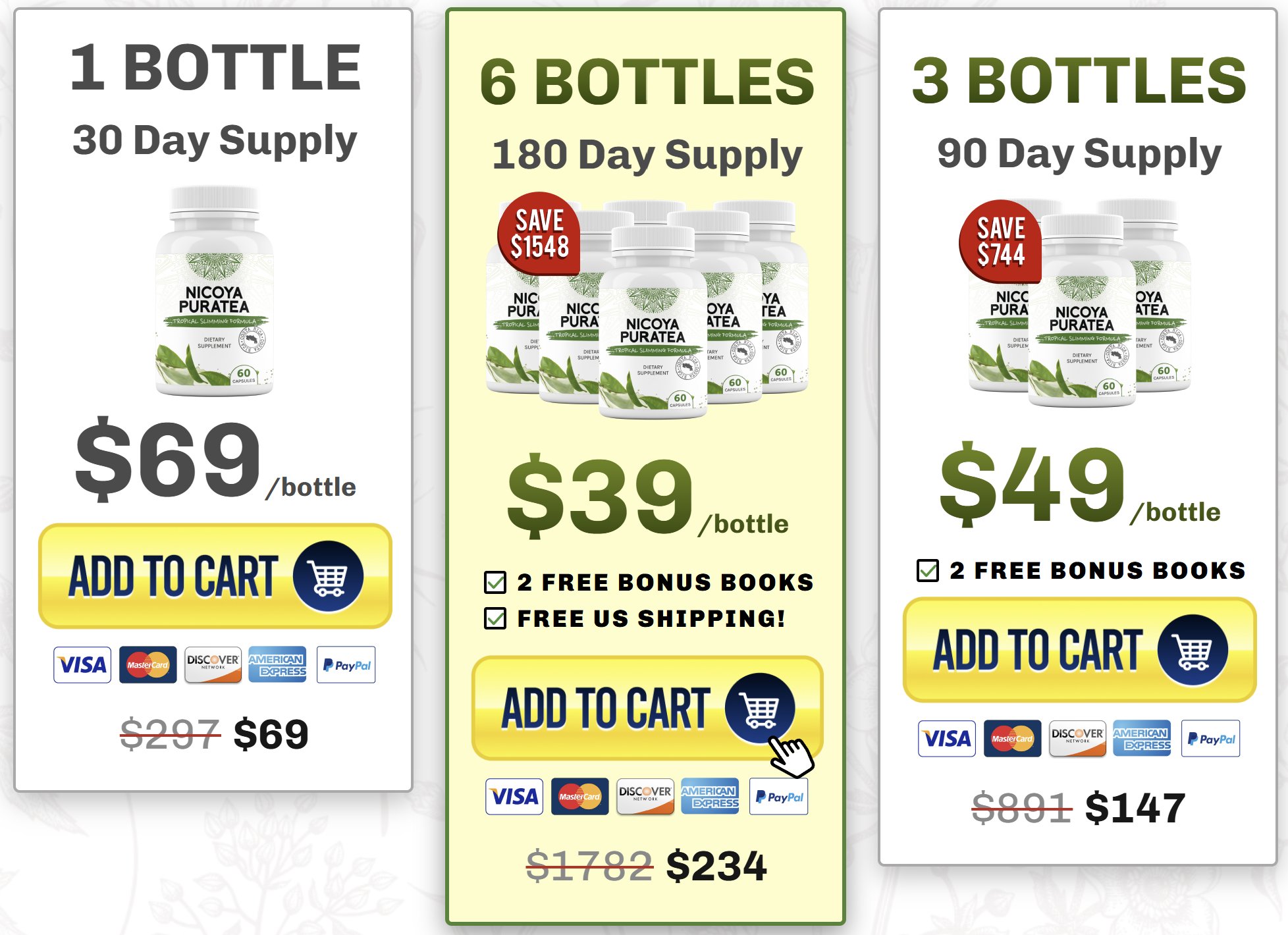 Nicoya Puratea Pricing